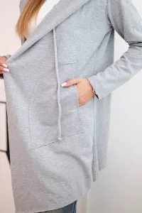 Legínovo Kabát s voľnou kapucňou horčicový Farba: Khaki, Veľkosť: UNI