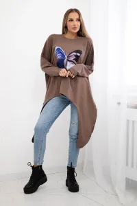 Legínovo Oversize béžová blúzka s potlačou Farba: Modrá, Veľkosť: UNI