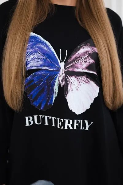 Legínovo Oversize béžová blúzka s potlačou Farba: Modrá, Veľkosť: UNI