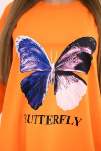 Legínovo Oversize béžová blúzka s potlačou Farba: Modrá, Veľkosť: UNI