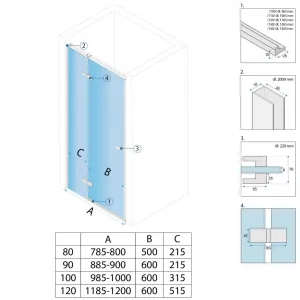 REA/S - Sprchové dvere Atlas 100 Chrome vpravo KPL-K4665