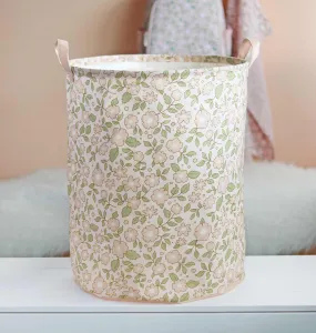 A Little Lovely Company - úložný kôš na hračky - kvetiny na ružovej
