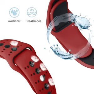 BStrap Silicone Sport remienok na Apple Watch 38/40/41mm, Red Black (SAP007C05)