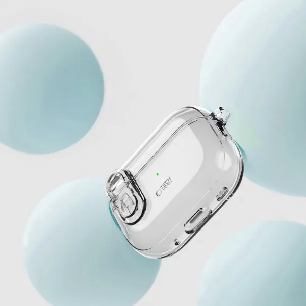 Tech-Protect Slim Hook puzdro na Apple AirPods Pro 1 / 2, priesvitné