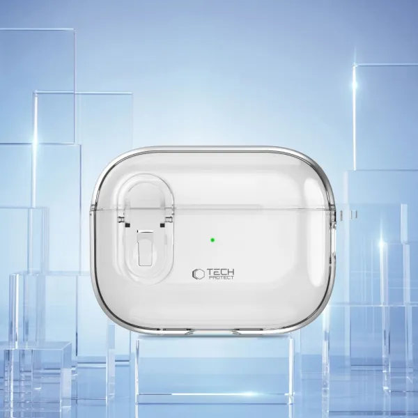 Tech-Protect Slim Hook puzdro na Apple AirPods Pro 1 / 2, priesvitné