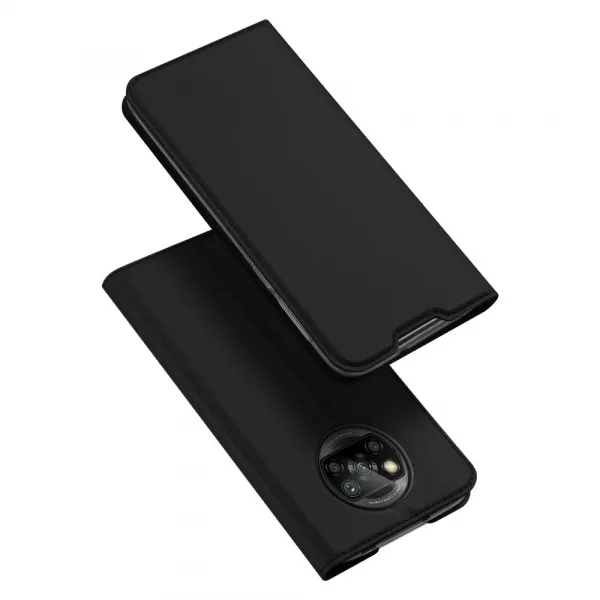 DUX DUCIS Skin Pro knižkové kožené puzdro na Xiaomi Poco M3 / Redmi 9T, čierne
