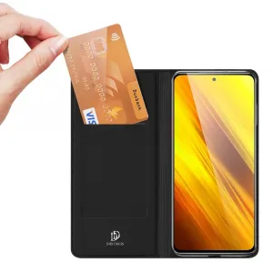 DUX DUCIS Skin Pro knižkové kožené puzdro na Xiaomi Poco M3 / Redmi 9T, čierne
