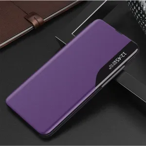 MG Eco Leather View knižkové puzdro na Xiaomi Redmi K40 / Poco F3, fialové