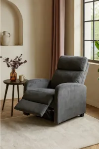 Profitent Rozkladacie relaxačné zamatové kreslo do obývačky  Sivé