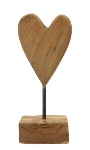 Mauro Ferretti Dřevěná dekorace Heart 25 cm hnědá