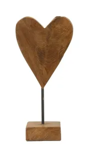 Mauro Ferretti Dřevěná dekorace Heart 35 cm hnědá