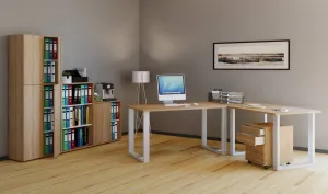 VCM Rohový stůl Lona 190x190x80 U-nohy, dub sonoma