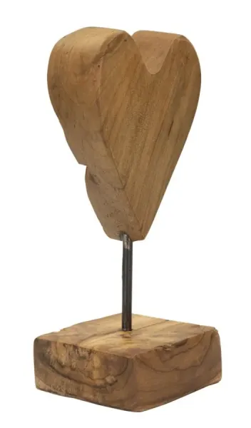 Mauro Ferretti Dřevěná dekorace Heart 25 cm hnědá