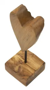 Mauro Ferretti Dřevěná dekorace Heart 25 cm hnědá