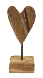 Mauro Ferretti Dřevěná dekorace Heart 25 cm hnědá