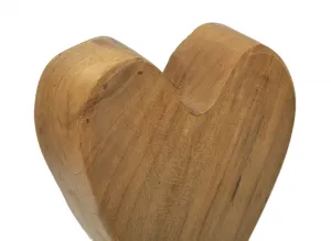Mauro Ferretti Dřevěná dekorace Heart 25 cm hnědá