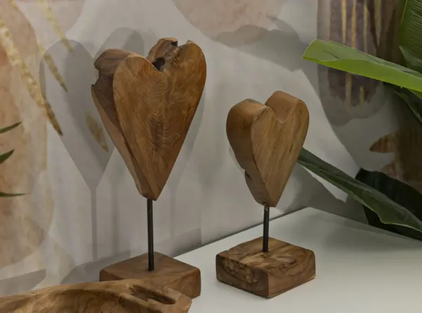 Mauro Ferretti Dřevěná dekorace Heart 25 cm hnědá