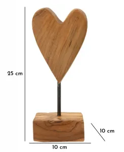 Mauro Ferretti Dřevěná dekorace Heart 25 cm hnědá