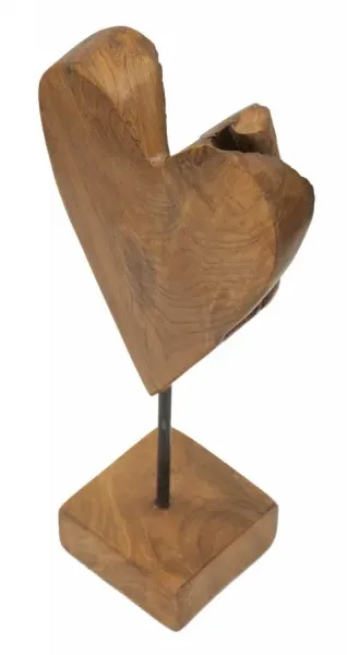 Mauro Ferretti Dřevěná dekorace Heart 35 cm hnědá