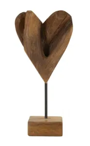 Mauro Ferretti Dřevěná dekorace Heart 35 cm hnědá