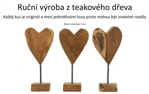 Mauro Ferretti Dřevěná dekorace Heart 35 cm hnědá