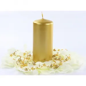 PartyDeco Valcové sviečky zlaté metalické 6ks 12cm