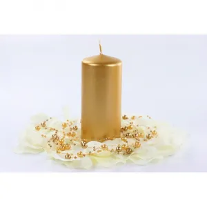 PartyDeco Valcové sviečky zlaté metalické 6ks 12cm