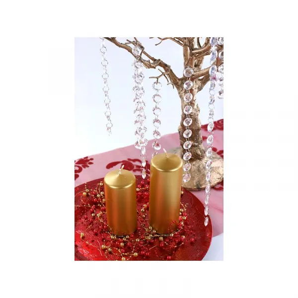 PartyDeco Valcové sviečky zlaté metalické 6ks 12cm
