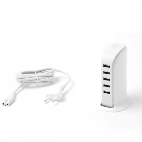 Dudao A5EU nabíjačka 5x USB 25W, biela