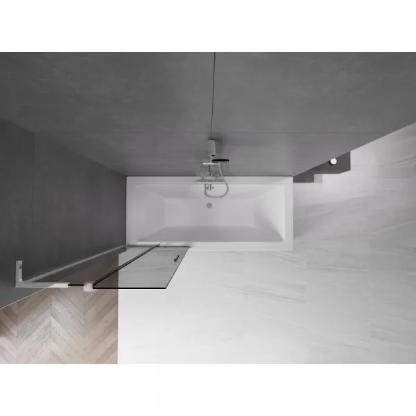 MEXEN/S - Velar L dvojkrídlová posuvná vaňová zástena 70 x 150, grafit, chróm 896-070-003-41-01
