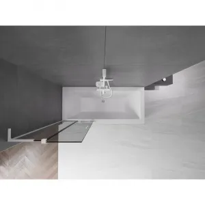 MEXEN/S - Velar L dvojkrídlová posuvná vaňová zástena 70 x 150, grafit, biela 896-070-003-41-20