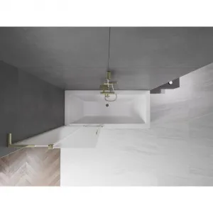 MEXEN/S - Velar L dvojkrídlová posuvná vaňová zástena 80 x 150, dekor, zlatá 896-080-003-31-50