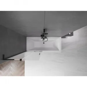 MEXEN/S - Velar L dvojkrídlová posuvná vaňová zástena 80 x 150, dekor, čierna 896-080-003-31-70