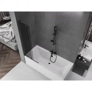 MEXEN/S - Velar L dvojkrídlová posuvná vaňová zástena 70 x 150, grafit, čierna 896-070-003-41-70