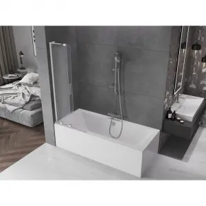 MEXEN/S - Velar L dvojkrídlová posuvná vaňová zástena 85 x 150, dekor, chróm 896-085-003-31-01