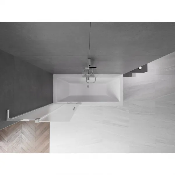 MEXEN/S - Velar L dvojkrídlová posuvná vaňová zástena 85 x 150, dekor, chróm 896-085-003-31-01