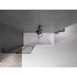 MEXEN/S - Velar L dvojkrídlová posuvná vaňová zástena 70 x 150, grafit, čierna 896-070-003-41-70