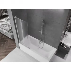 MEXEN/S - Velar L dvojkrídlová posuvná vaňová zástena 85 x 150, dekor, chróm 896-085-003-31-01
