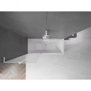 MEXEN/S - Velar L dvojkrídlová posuvná vaňová zástena 75 x 150, dekor, biela 896-075-003-31-20