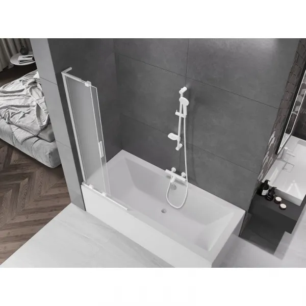 MEXEN/S - Velar L dvojkrídlová posuvná vaňová zástena 70 x 150, dekor, biela 896-070-003-31-20