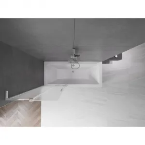 MEXEN/S - Velar L dvojkrídlová posuvná vaňová zástena 70 x 150, dekor, chróm 896-070-003-31-01
