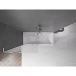 MEXEN/S - Velar L dvojkrídlová posuvná vaňová zástena 90 x 150, dekor, chróm 896-090-003-31-01