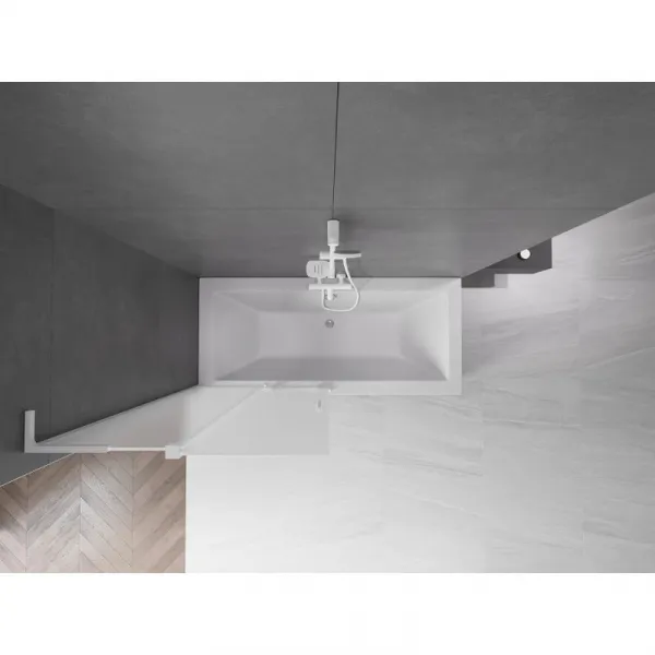 MEXEN/S - Velar L dvojkrídlová posuvná vaňová zástena 90 x 150, dekor, biela 896-090-003-31-20