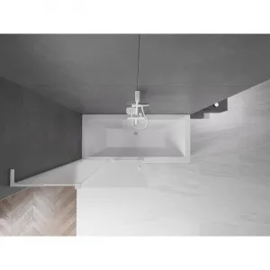MEXEN/S - Velar L dvojkrídlová posuvná vaňová zástena 100 x 150, dekor, biela 896-100-003-31-20