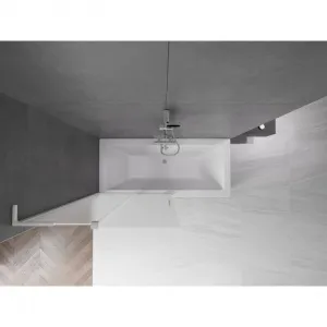 MEXEN/S - Velar L dvojkrídlová posuvná vaňová zástena 100 x 150, dekor, nikel kartáčovaný 896-100-003-31-97