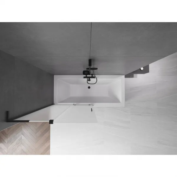 MEXEN/S - Velar L dvojkrídlová posuvná vaňová zástena 100 x 150, dekor, čierna 896-100-003-31-70