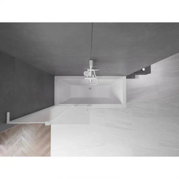 MEXEN/S - Velar L dvojkrídlová posuvná vaňová zástena 95 x 150, dekor, biela 896-095-003-31-20