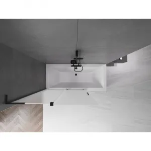 MEXEN/S - Velar L dvojkrídlová posuvná vaňová zástena 120 x 150, dekor, čierna 896-120-003-31-70