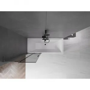 MEXEN/S - Velar L dvojkrídlová posuvná vaňová zástena 70 x 150, grafit, grafit kartáčovaná 896-070-003-41-66