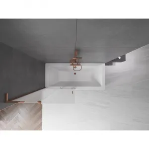 MEXEN/S - Velar L dvojkrídlová posuvná vaňová zástena 95 x 150, dekor, ružové zlato 896-095-003-31-60